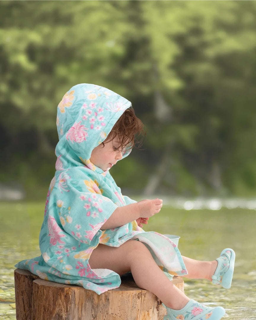 Toshi Swim Hooded Towel Paradise Waratah Mint