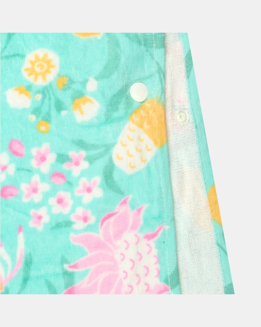 Toshi Swim Hooded Towel Paradise Waratah Mint
