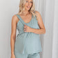 2-piece Maternity/Nursing Pyjama Shorts Set in Sage