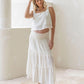 Ellie Maternity Shirred Maxi Skirt in White