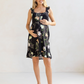 Grace Hospital Birthing Gown with Nursing Access - Black Floral Print