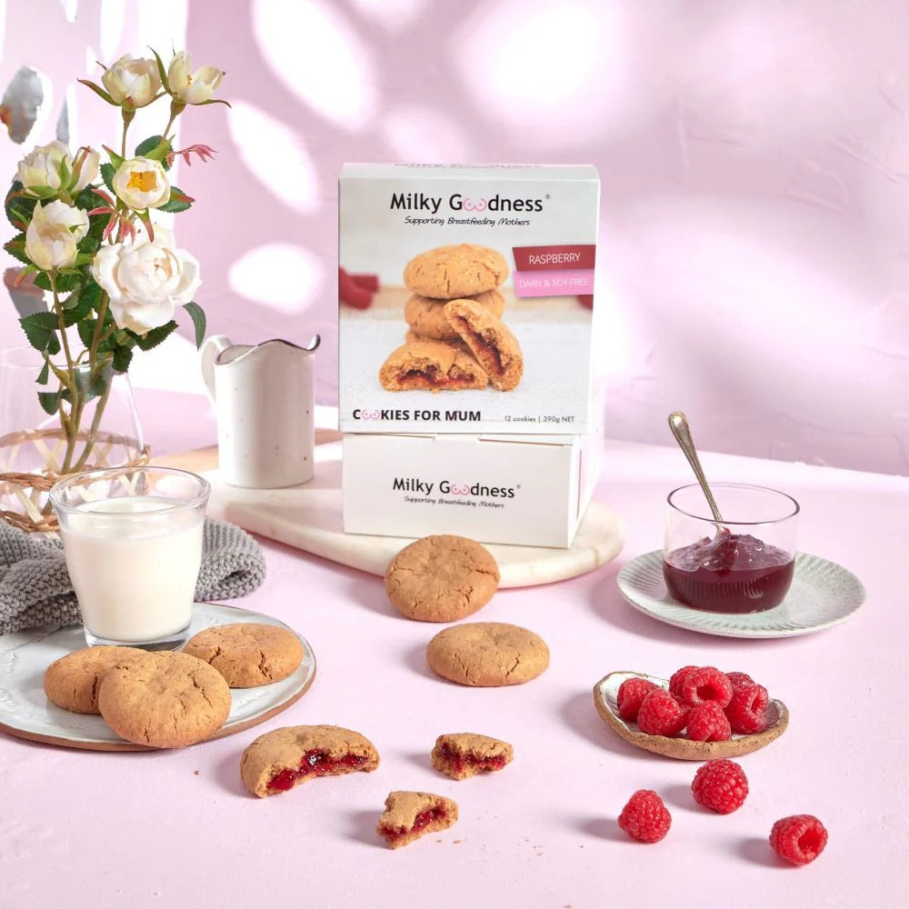 Lactation Cookies Raspberry Dairy & Soy Free Milky Goodness