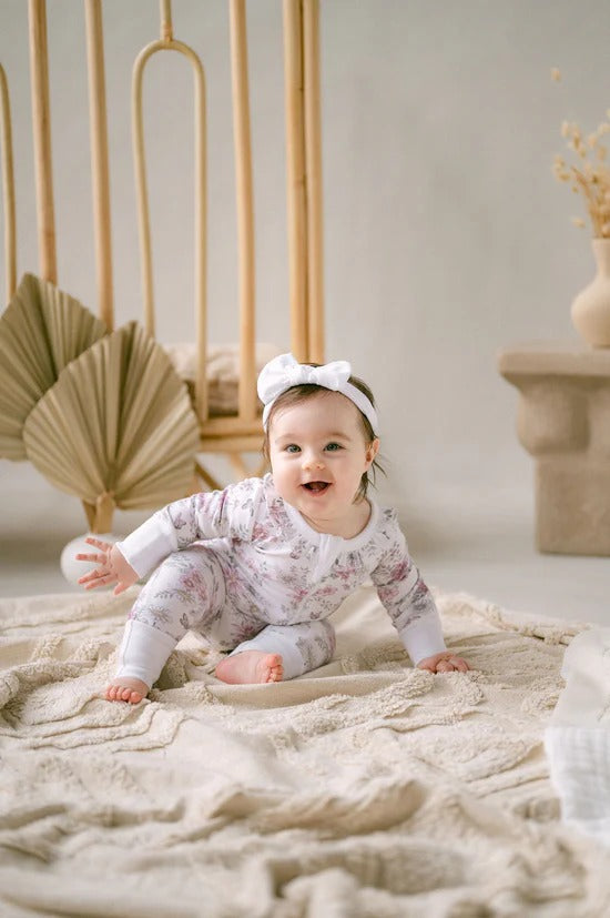 Daisy Floral LS Zip Romper