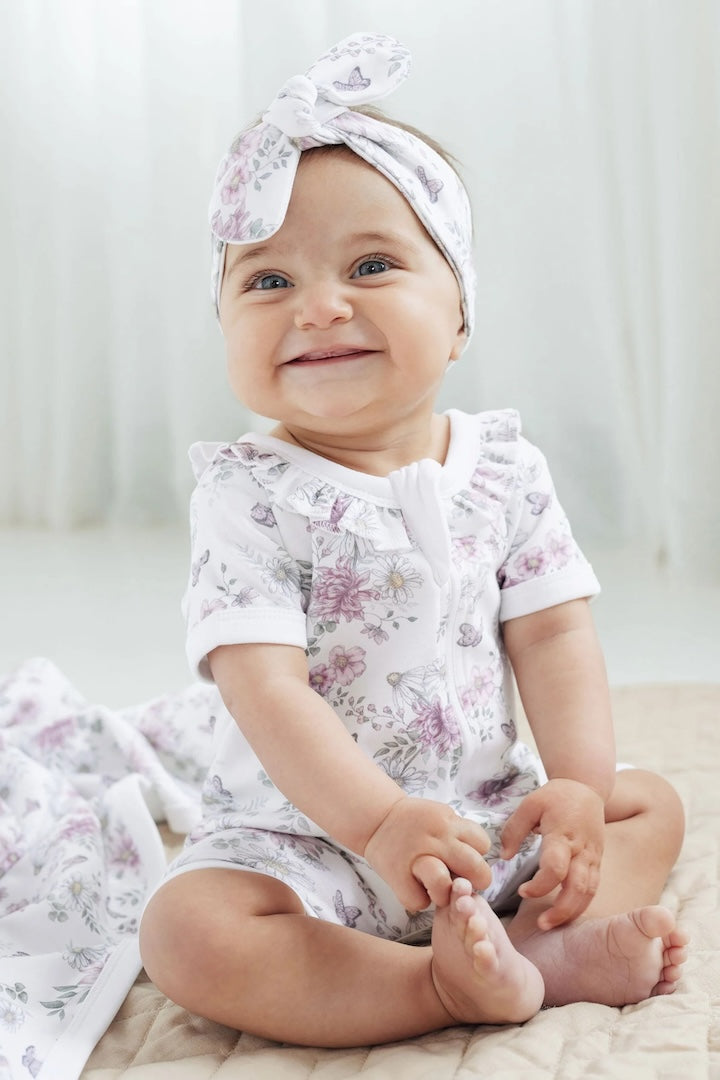 Daisy Floral SS Zip Romper