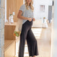 Debra Wide Leg Maternity Bamboo Pants in Black