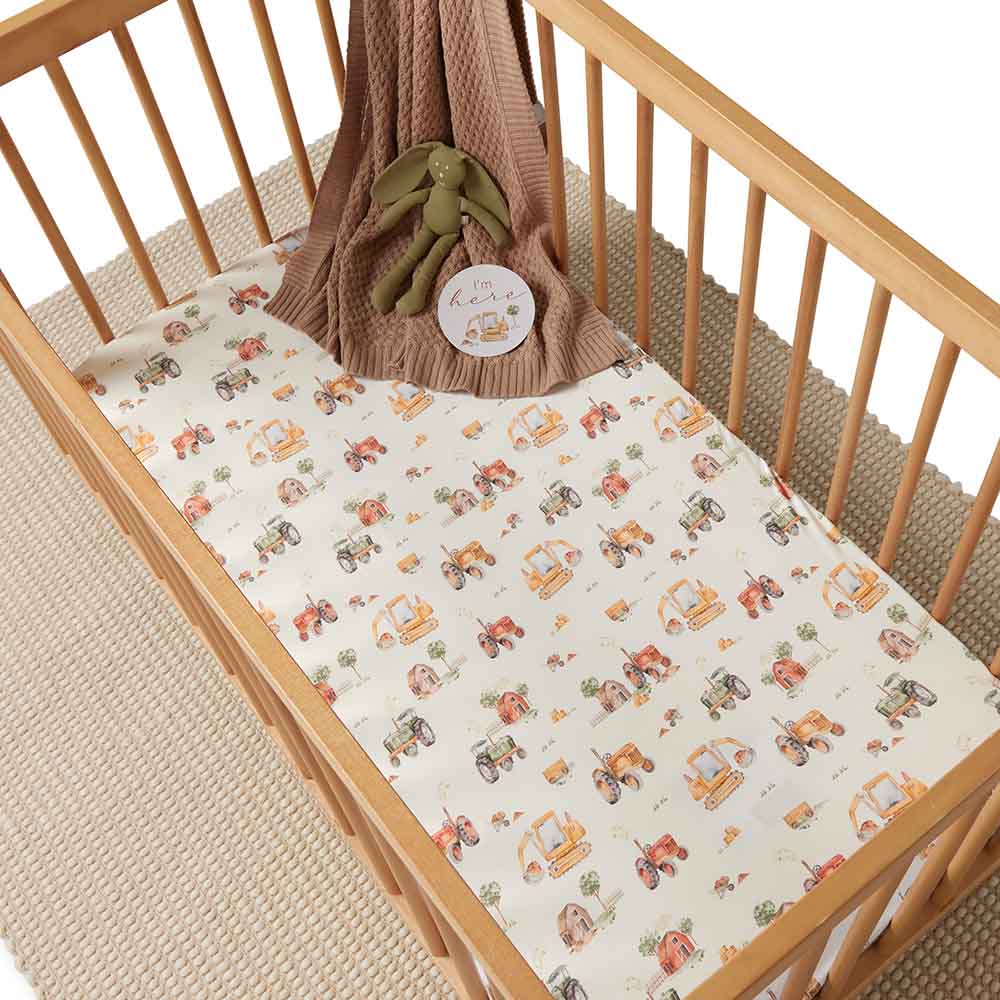 Diggers Organic Fitted Cot Sheet