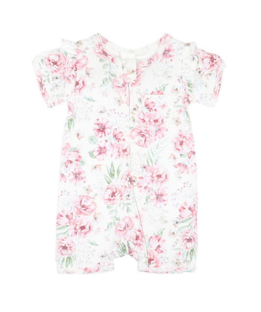 Evie Print Zip Romper Short Sleeve