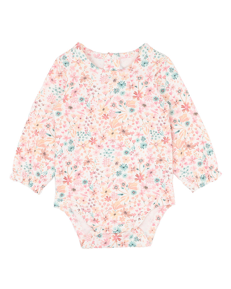 Fern Floral Organic Long Sleeve Bodysuit