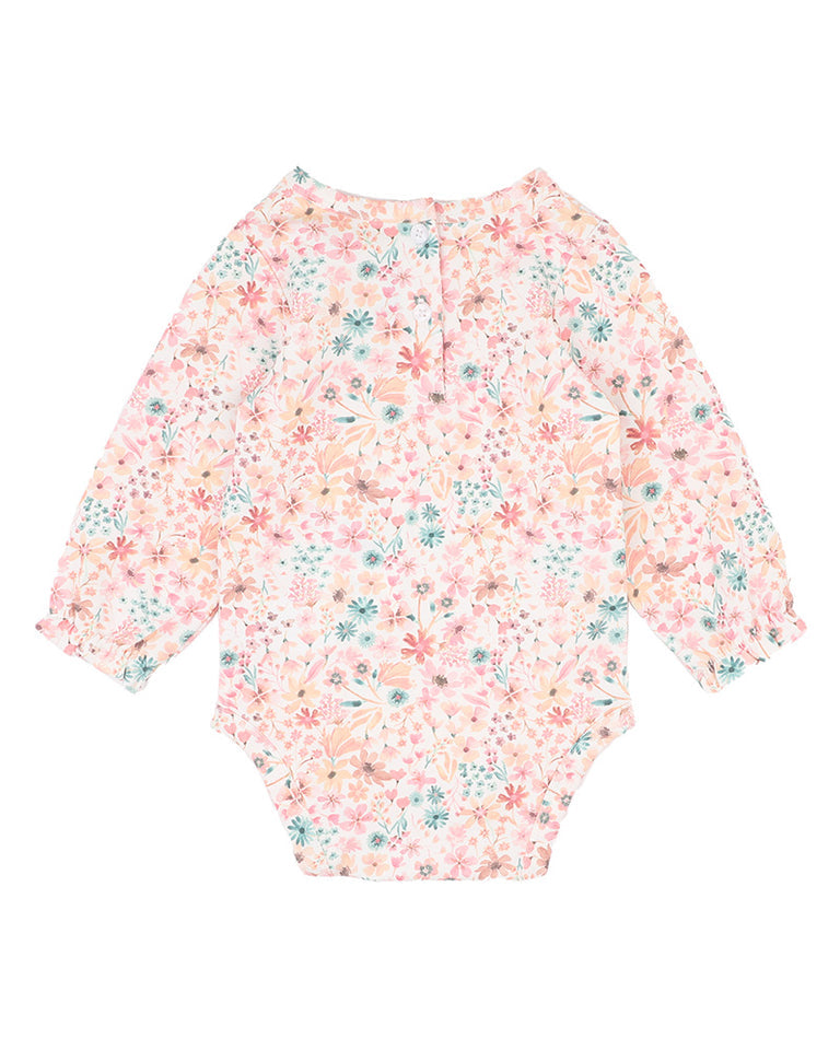 Fern Floral Organic Long Sleeve Bodysuit