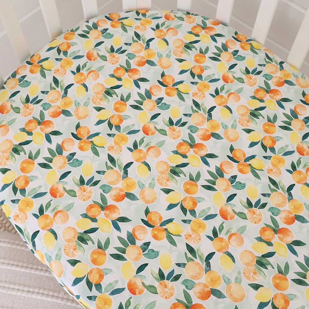 Citrus Squeeze Organic Fitted Cot Sheet