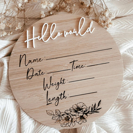 Writeable Baby Announcement Plaques Welcome Baby