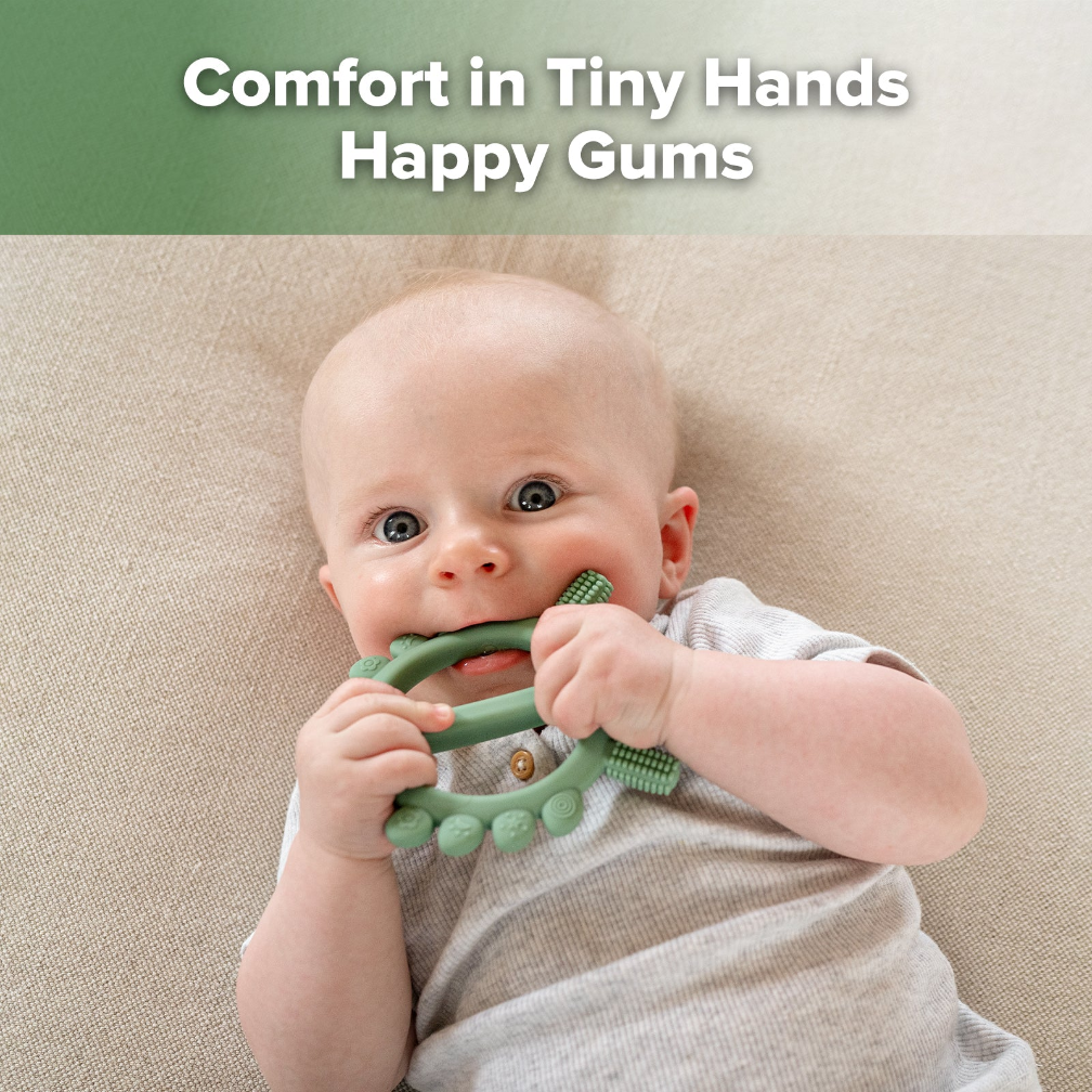 Haakaa Silicone Crab Teether Pea Green