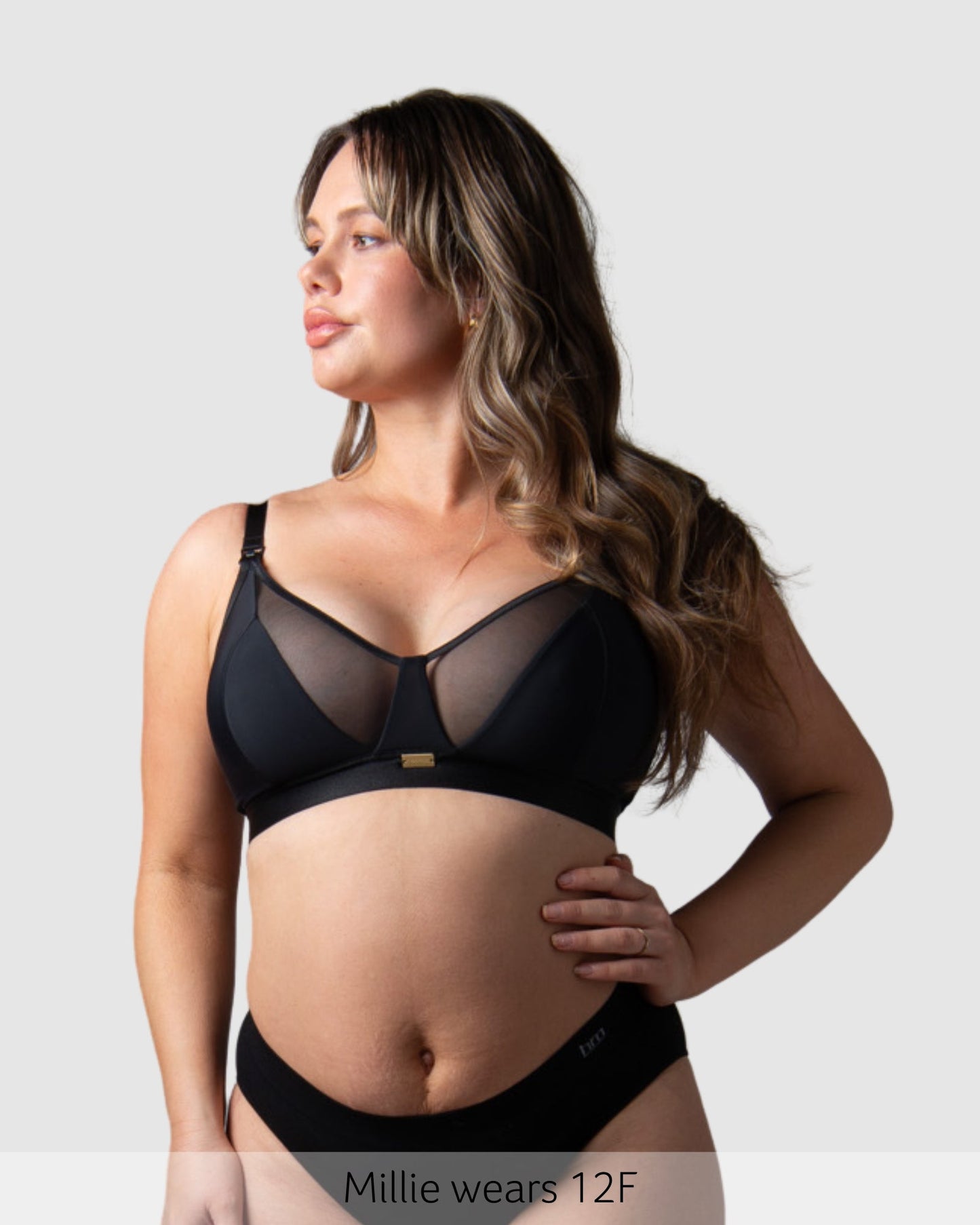 Hotmilk Flawless Sheer Plunge Nursing Bra - Black Busty