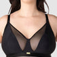 Hotmilk Flawless Sheer Plunge Nursing Bra - Black Busty