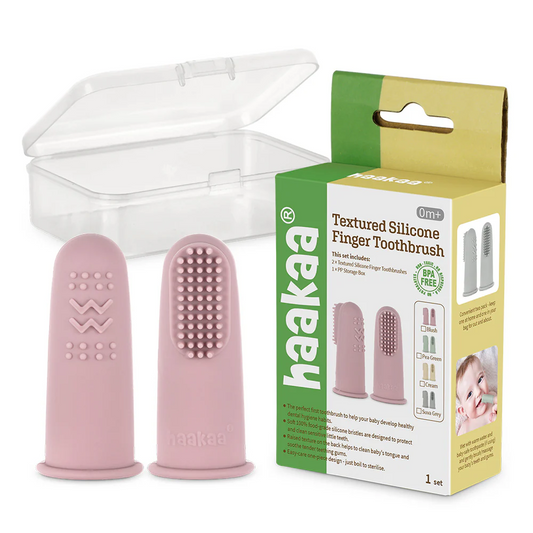 Haakaa Textured Silicone Finger Toothbrush Blush