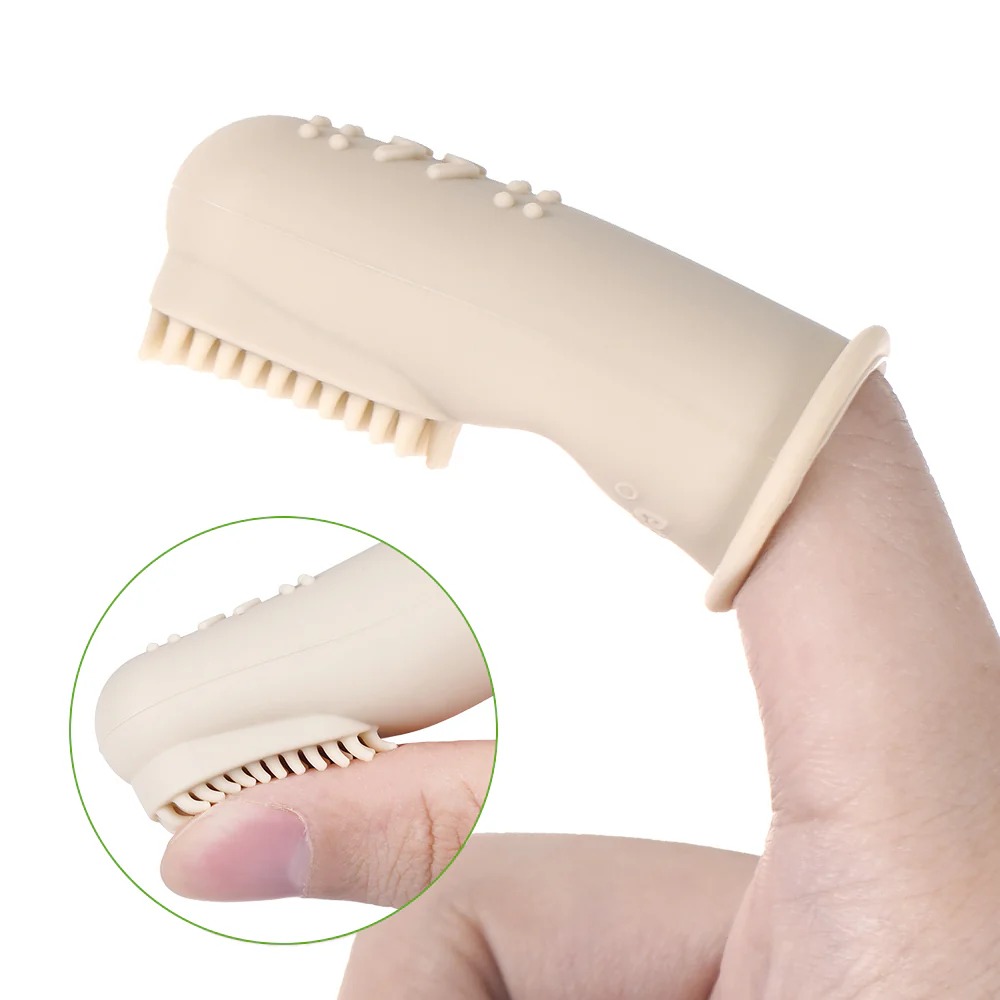 Haakaa Textured Silicone Finger Toothbrush Pea Green