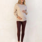 Harper Maternity/Nursing Sweatshirt with Zipper in Cream