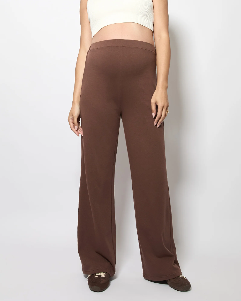 Harriette Wide Cotton Pants Espresso