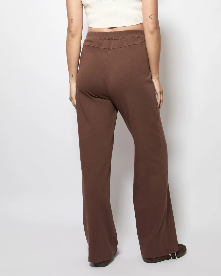 Harriette Wide Cotton Pants Espresso