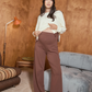 Harriette Wide Cotton Pants Espresso