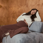 Harriette Wide Cotton Pants Espresso
