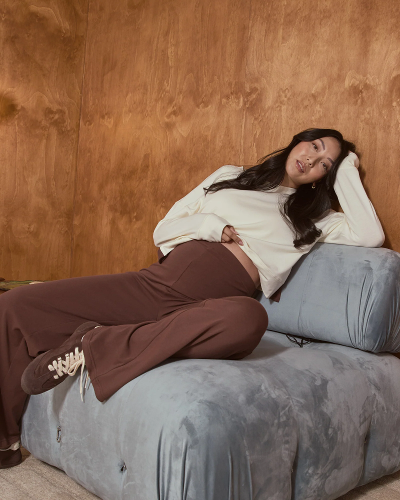 Harriette Wide Cotton Pants Espresso
