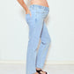 High Rise Straight Leg Jeans Classic Light Wash
