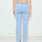 High Rise Straight Leg Jeans Classic Light Wash