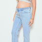 High Rise Straight Leg Jeans Classic Light Wash