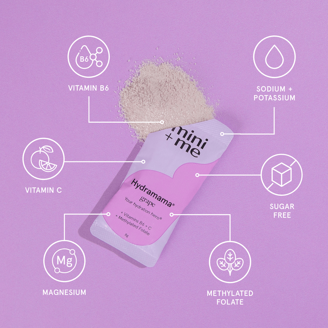 Hydramama Grape Electrolyte Drink | Pregnancy & Breastfeeding Hydration | Mini + Me