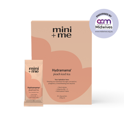 Hydramama Peach Iced Tea Electrolyte Drink | Pregnancy & Breastfeeding Hydration | Mini + Me
