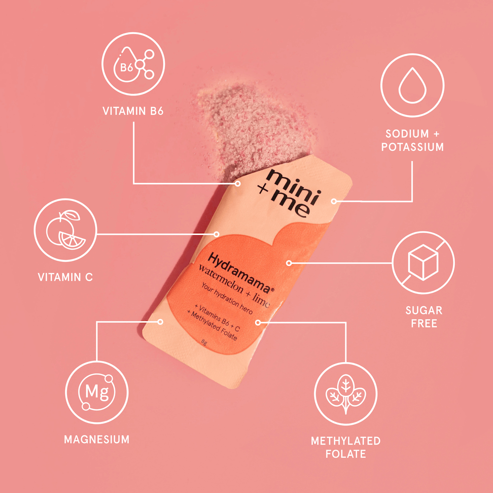 Hydramama Watermelon + Lime Electrolyte Drink | Pregnancy & Breastfeeding Hydration | Mini + Me