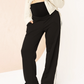 Ines Colour Contrast Side Panel Cotton Maternity Pants In Black