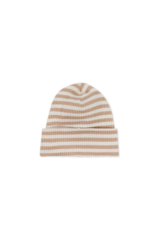 Jamie Kay Organic Cotton Modal Lennon Beanie - Narrow Stripe Baker/Cloud