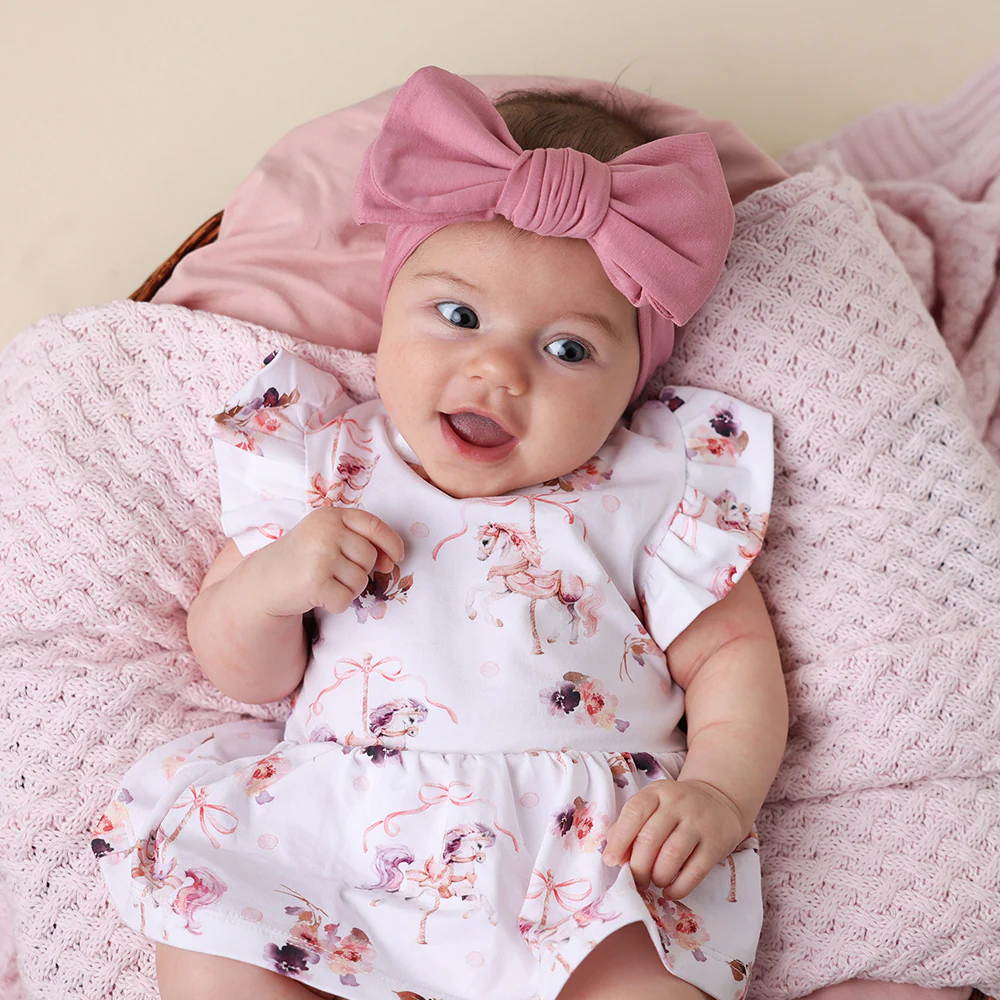 Jewel Pink Organic Oversized Bow