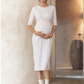 Annabella Maternity Knit Midi Dress Beige