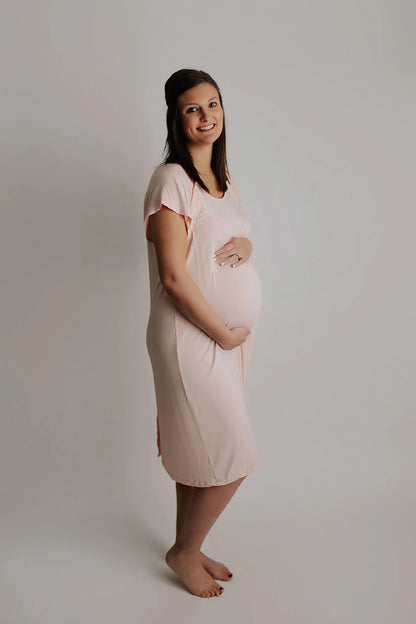Hospital Labour, Birthing and Delivery Nursing Gown Heavenly Pink