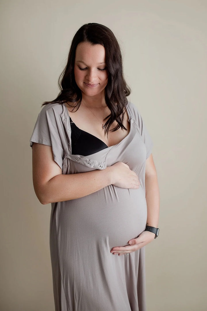 Hospital Labour, Birthing and Delivery Nursing Gown Harbour Mist