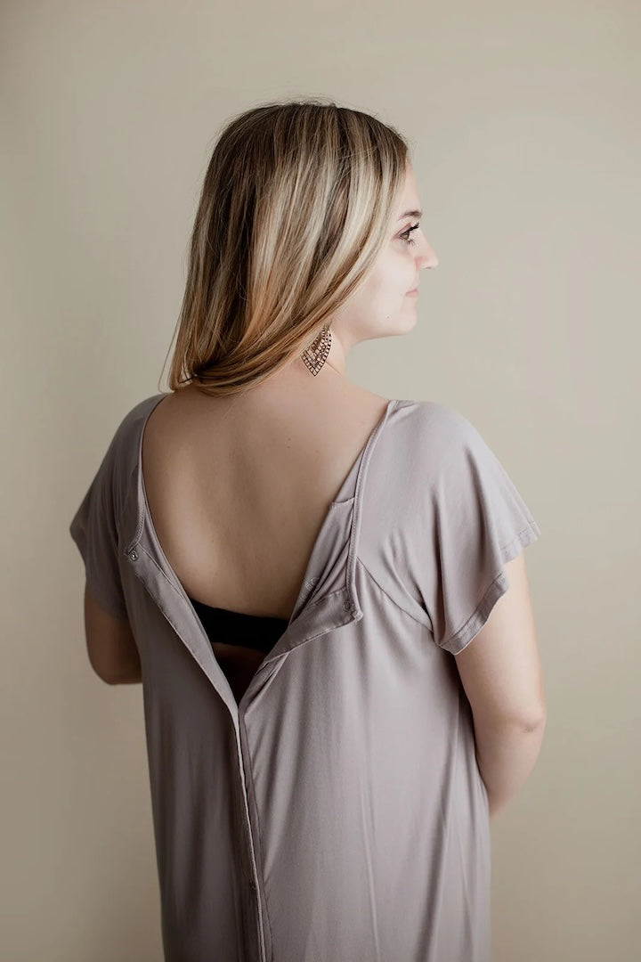 Hospital Labour, Birthing and Delivery Nursing Gown Harbour Mist