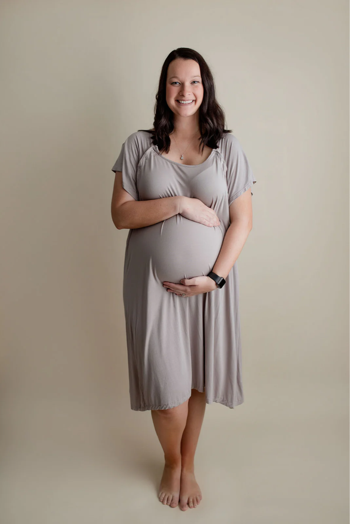 Hospital Labour, Birthing and Delivery Nursing Gown Harbour Mist