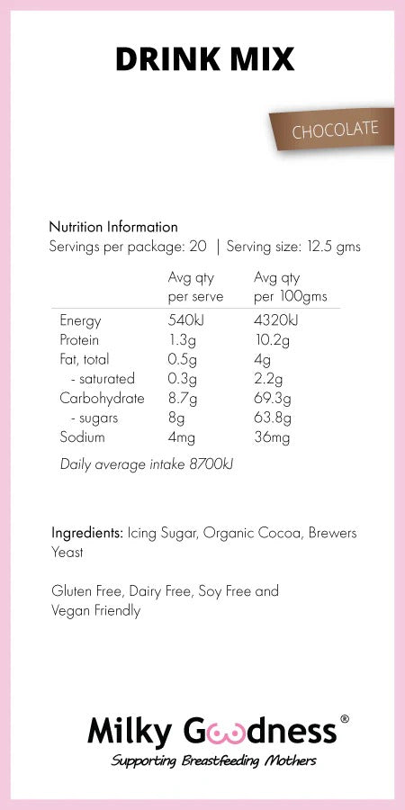 Lactation Chocolate Drink Single Serve Pack by Milky Goodness