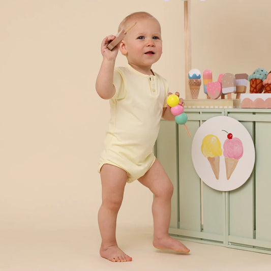 Lemon Sorbet Short Sleeve Organic Bodysuit