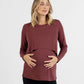 Leonie Maternity/ Nursing Flip Panel Top in Burgundy