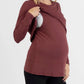 Leonie Maternity/ Nursing Flip Panel Top in Burgundy