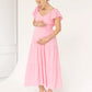 Lila Baby Shower Maternity Cotton Dress in Sugar Pink