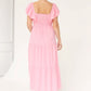 Lila Baby Shower Maternity Cotton Dress in Sugar Pink