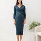 Lucille Knit Maternity Midi Dress Dark Teal
