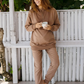 Calla Maternity Tracksuit Set in Iced Latte