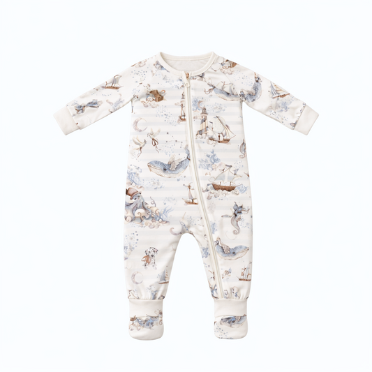 Magic Ocean Bamboo Zipsuit Premature