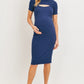 Maternity Ribbed Dress 2 Piece Fashion Navy